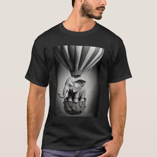 Baby Elephant in einem Heißluftballon T-Shirt (Vorderseite)