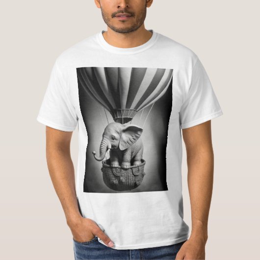 Baby Elephant in einem Heißluftballon T-Shirt (Vorderseite)