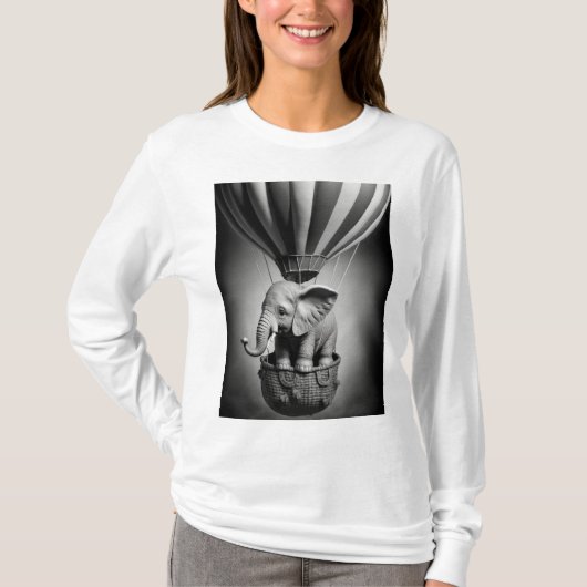 Baby Elephant in einem Heißluftballon T-Shirt (Vorderseite)