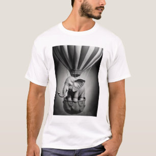 Baby Elephant in einem Heißluftballon T-Shirt