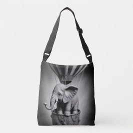 Baby Elephant in einem Heißluftballon Tragetaschen Mit Langen Trägern