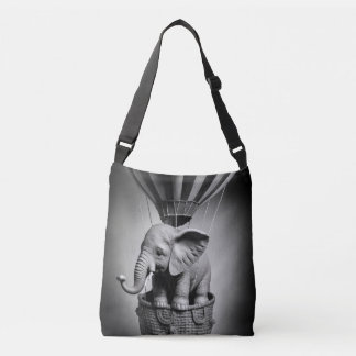 Baby Elephant in einem Heißluftballon Tragetaschen Mit Langen Trägern