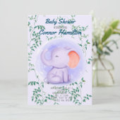 BABY ELEPHANT INVITATION EINLADUNG (Stehend Vorderseite)