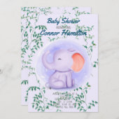 BABY ELEPHANT INVITATION EINLADUNG (Vorne/Hinten)