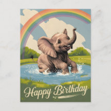 Baby Elephant Kinder glücklich Geburtstag