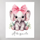 Baby Elephant Kinderzimmer Wall Art - Name Print Poster (Vorne)