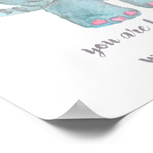 Baby Elephant Kinderzimmer Wall Art Poster (Ecke)