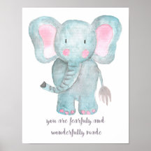 Baby Elephant Kinderzimmer Wall Art