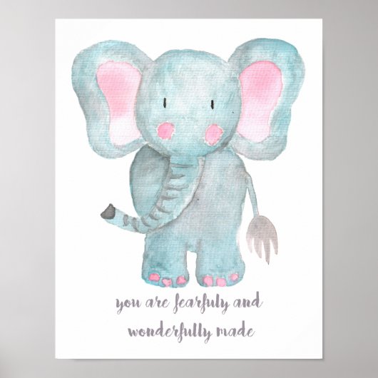 Baby Elephant Kinderzimmer Wall Art Poster (Vorne)