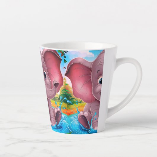 Baby Elephant Latte Coffee Tasse (Rechts)