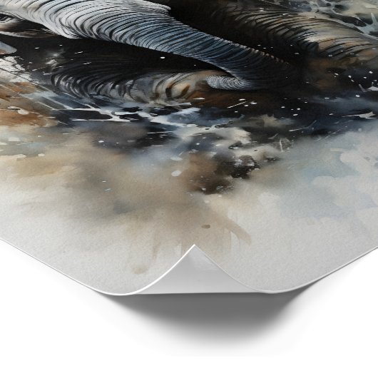 Baby Elephant läuft schöne Wildtiere Poster (Ecke)