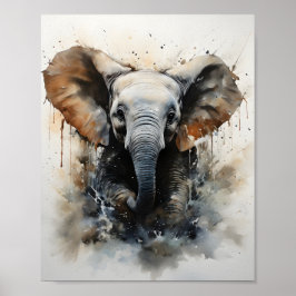 Baby Elephant läuft schöne Wildtiere Poster