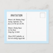 Baby Elephant Light Blue Geburtstag Einladungspostkarte (Rückseite)