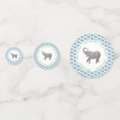 Baby Elephant Light Blue Geburtstag Konfetti (Rückseiten)