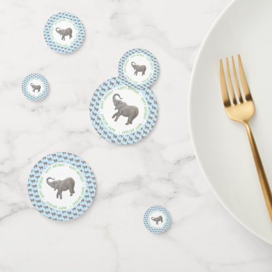 Baby Elephant Light Blue Geburtstag Konfetti (Gruppe)