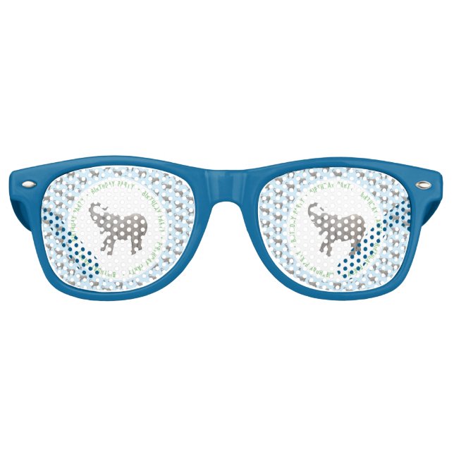 Baby Elephant Light Blue Geburtstag Partybrille (Vorderseite)
