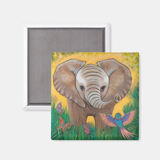Baby Elephant Magnet (Vorderseite/Rückseite)