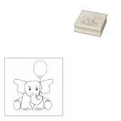 Baby Elephant mit Balloon Gummistempel (Stempel)