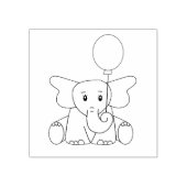 Baby Elephant mit Balloon Gummistempel (Prägung)