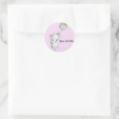 Baby Elephant mit Balloon Pink Stickers (Tasche)