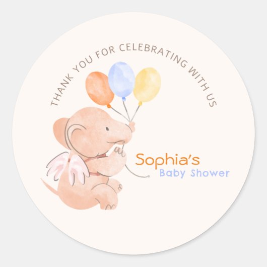 Baby Elephant mit Balloons Sticker (Vorderseite)