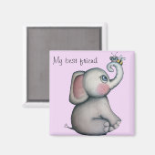 Baby Elephant mit Bee Best Friend Magnet (Vorderseite/Rückseite)