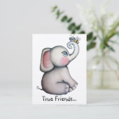 Baby Elephant mit Bieneneinladungskarte Einladung (Stehend Vorderseite)