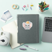 Baby Elephant mit blütigen Wangen, Kawaii Aufkleber (iPad Hülle)