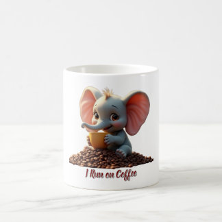 Baby Elephant mit Coffee Tasse Novelty