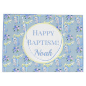 Baby Elephant mit Cross-Dove glückliche Taufe Große Geschenktüte (Rückseite)