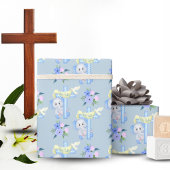 Baby Elephant mit Kreuz- und Taubentaufe Geschenkpapier