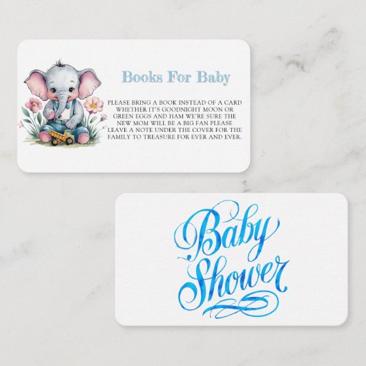 Baby Elephant mit LKW-Büchern für Baby Begleitkarte (Vorne/Hinten)