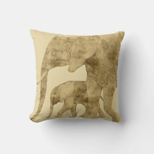 Baby Elephant mit Mutter Kissen
