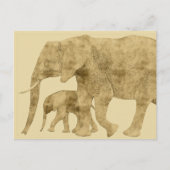 Baby Elephant mit Mutter Postkarte (Vorderseite)