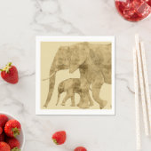 Baby Elephant mit Mutter Serviette (Beispiel)