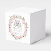 Baby Elephant mit Peonies & Balloon Baby Dusche Geschenkschachtel (Vorderseite)