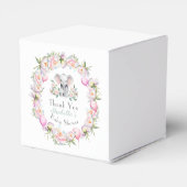 Baby Elephant mit Peonies & Balloon Baby Dusche Geschenkschachtel (Rückseite)