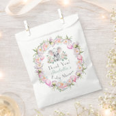 Baby Elephant mit Peonies & Balloon Baby Dusche Geschenktütchen (Ausgeschnitten)