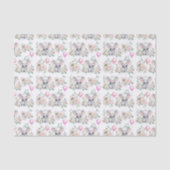 Baby Elephant mit Peonies & Balloon Baby Dusche Seidenpapier (Vorderseite)