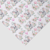 Baby Elephant mit Peonies & Balloon Baby Dusche Seidenpapier (Ausschnitt)