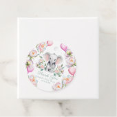 Baby Elephant mit Peonies & Balloons Babydusche Geschenkanhänger (Beispiel)