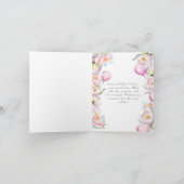 Baby Elephant mit Peonies & Balloons Geburtstag Karte (Innenseite)