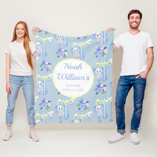 Baby Elephant mit persönlicher Taufe über die Taub Fleecedecke (Beispiel)