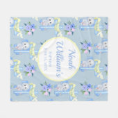 Baby Elephant mit persönlicher Taufe über die Taub Fleecedecke (Vorderseite (Horizontal))