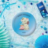 Baby Elephant mit rosa Bow Pappteller (Party)