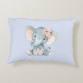 Baby Elephant mit rosa Rosen Dekokissen (Rückseite)