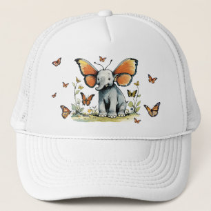 Baby Elephant mit Schmetterlingsaugen Truckerkappe