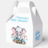 Baby Elephant mit Truck Baby Dusche Geschenkschachtel (Vorderseite)