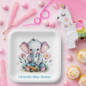 Baby Elephant mit Truck Baby Dusche Pappteller (Party)