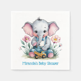 Baby Elephant mit Truck Baby Dusche Serviette